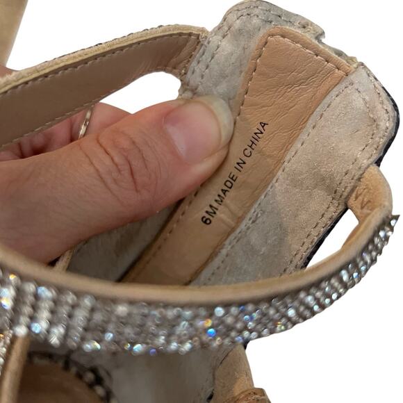 Steve Madden Desired Rhinestone Cage Heels 6M Snake Print Stiletto Club Concert - Picture 6 of 7